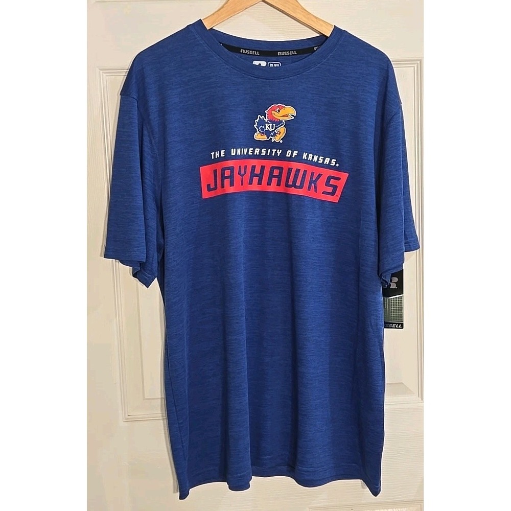 KU Jayhawks Mens Shirt XL 46-48 Kansas University Blue Short Sleeve Genuine NEW